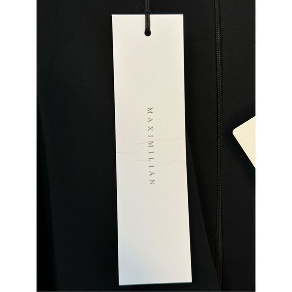 Maximilian NWT Streamline Sleeveless Midi Dress in Black Size 10 - Picture 10 of 11